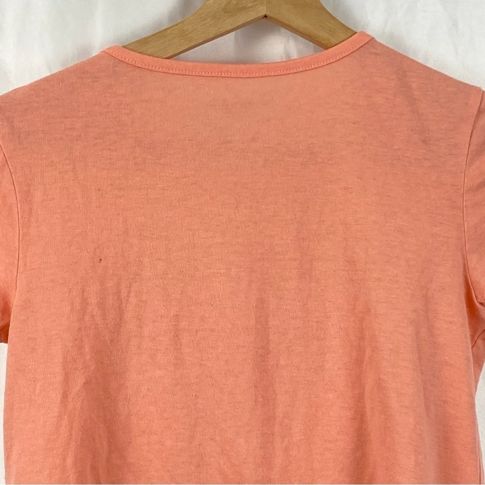 Justice Girl Kids Orange Short Sleeve Tiger Graphic Tee Front Tie Size Medium